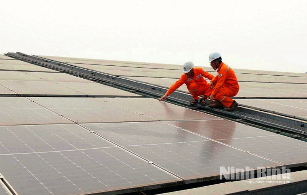 Lắp đặt điện mặt trời mái nhà tại Nhà máy sợi Vinatex Nam Định (Khu công nghiệp Hòa Xá).