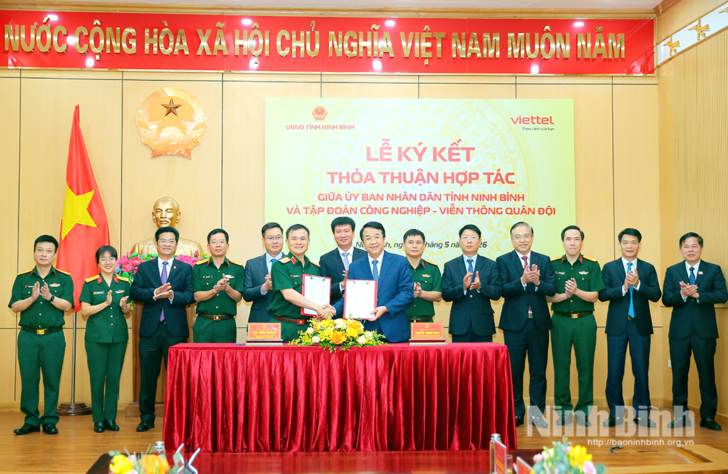 Ký kết Thỏa thuận hợp tác về chuyển đổi số giai đoạn 2026-2030 giữa UBND tỉnh Ninh Bình và Tập đoàn Công nghiệp-Viễn thông Quân đội.