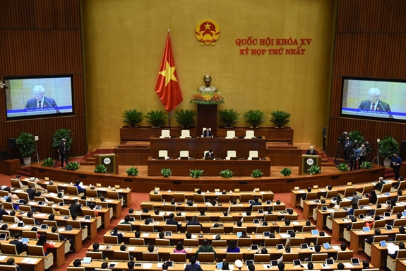 Quang cảnh phiên khai mạc Kỳ họp thứ nhất, Quốc hội khóa XV. Ảnh: Trọng Hải