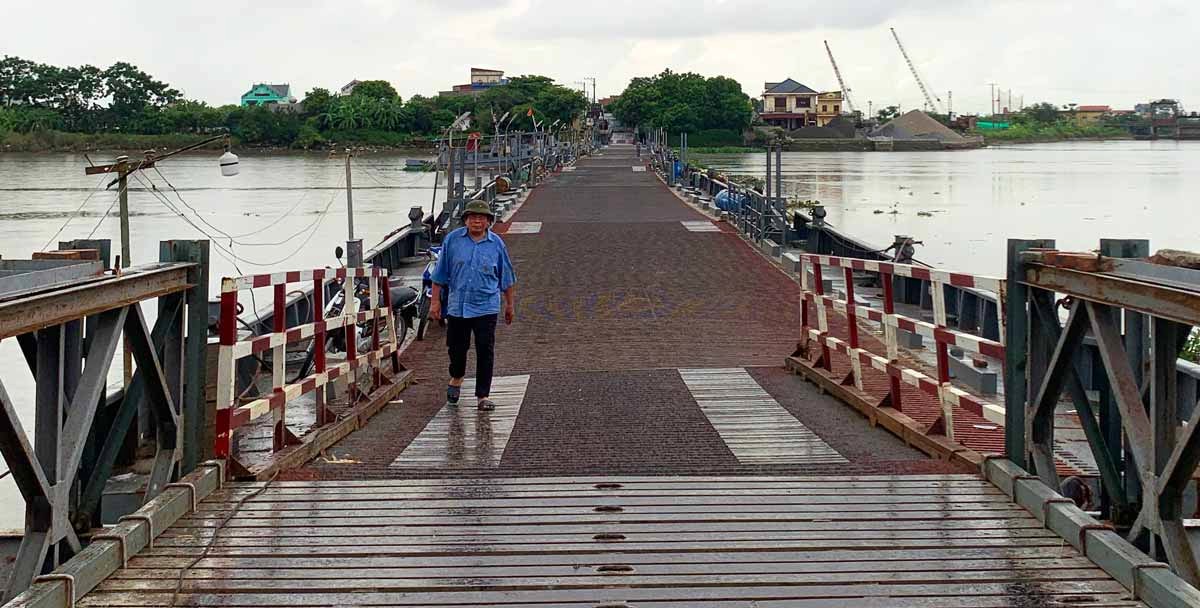 Cầu phao Ninh Cường. Ảnh: CTV