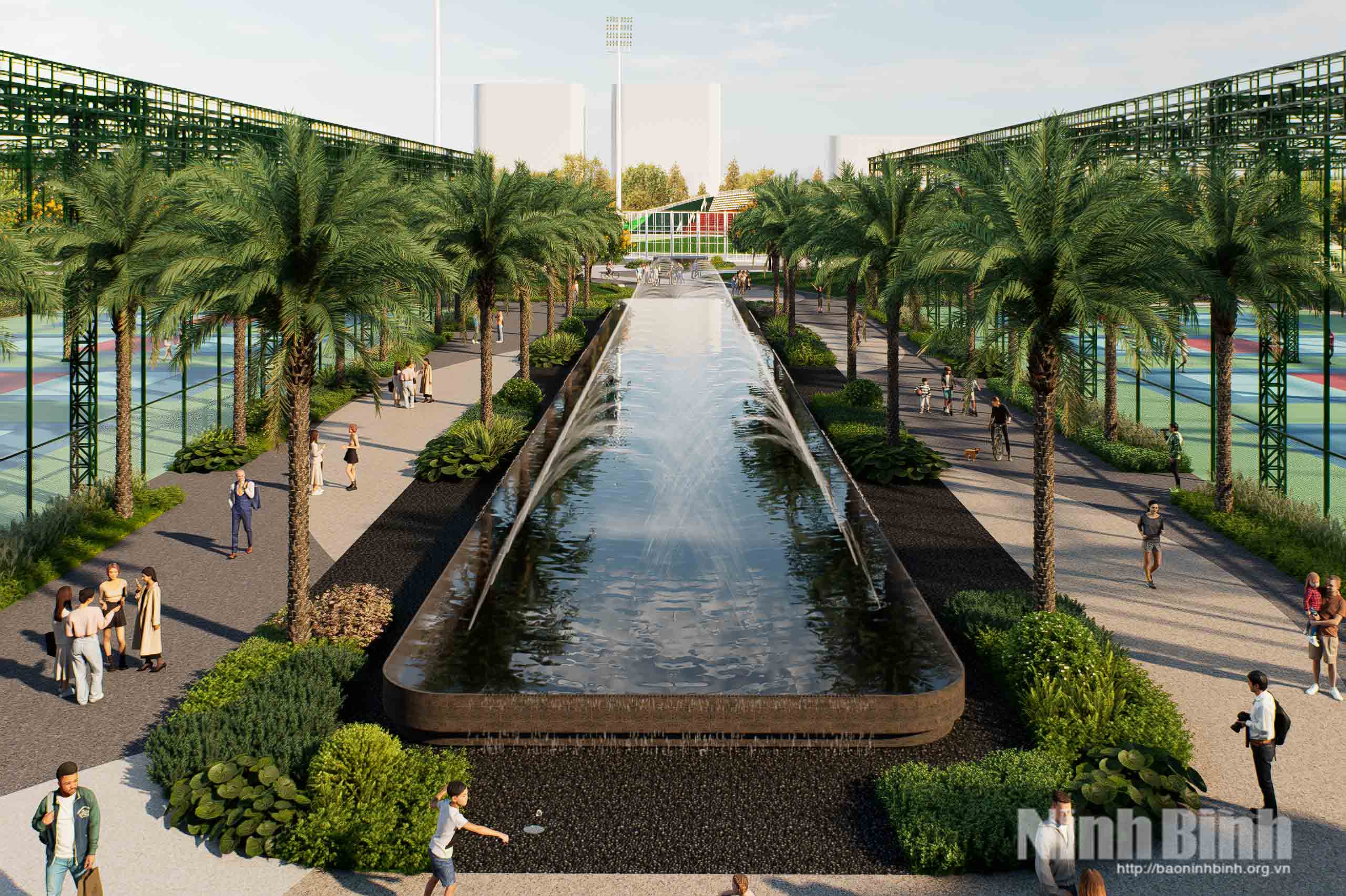 Sun Sports City Ninh Binh sở hữu khuôn viên rộng 22 ha với nhiều cây xanh.