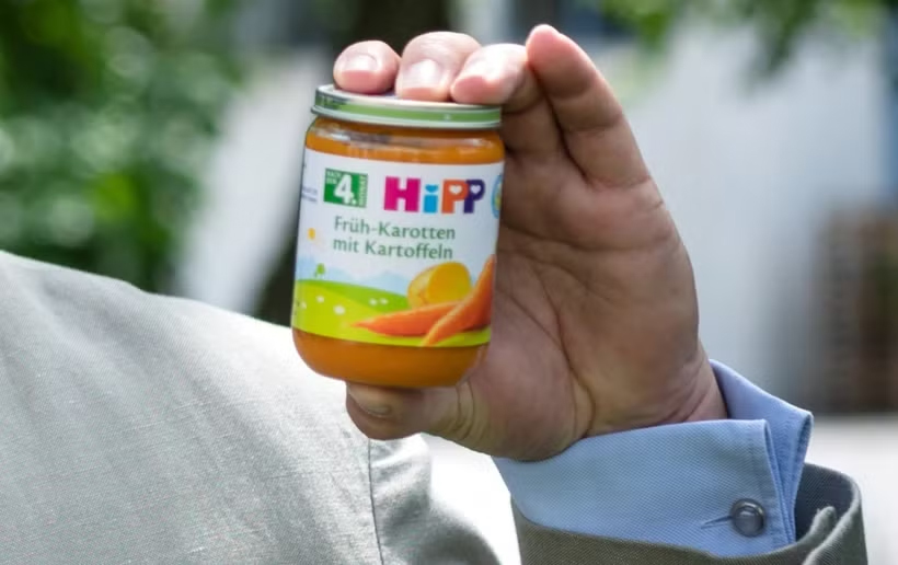 Một hũ thực phẩm ăn dặm của HiPP. (Nguồn: DPA/Getty Images)