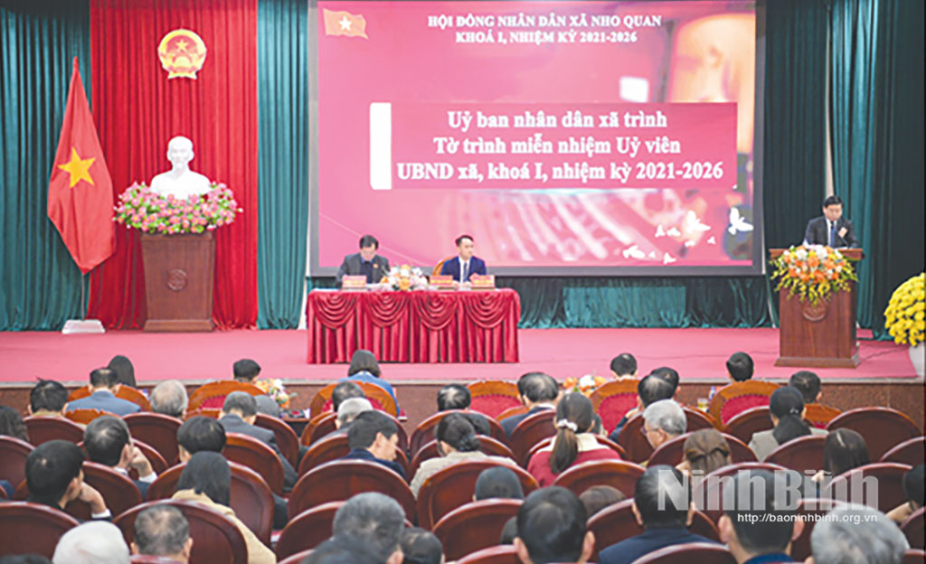 Quang cảnh Kỳ họp thứ 4, HĐND xã Nho Quan khóa I, nhiệm kỳ 2021-2026.