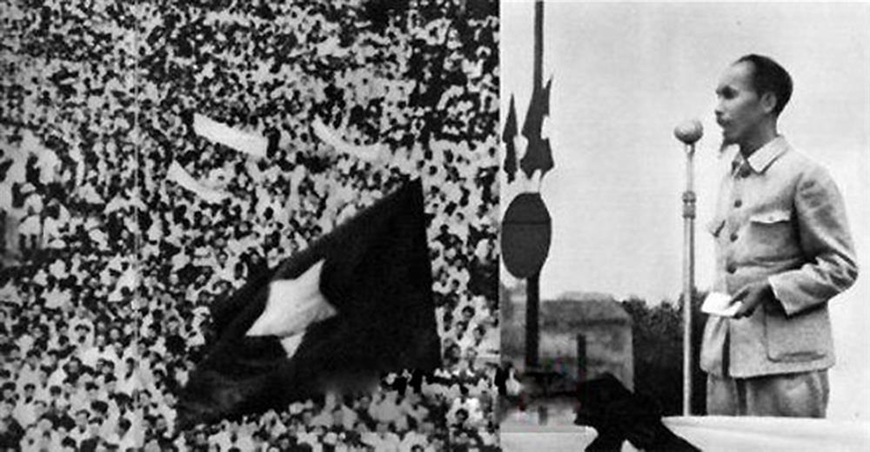 Ngày 2-9-1945, tại Quảng trường Ba Đình, Hà Nội, Chủ tịch Hồ Chí Minh đọc bản "Tuyên ngôn độc lập", khai sinh ra nước Việt Nam Dân chủ Cộng hòa. Ảnh tư liệu