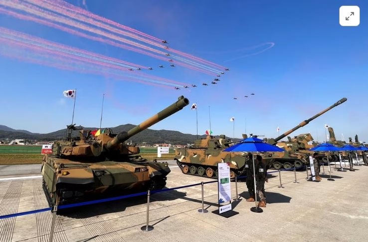 Triển lãm Quốc phòng và Hàng không vũ trụ quốc tế Seoul (ADEX) 2023 ở Seongnam, Hàn Quốc. (Ảnh tư liệu)