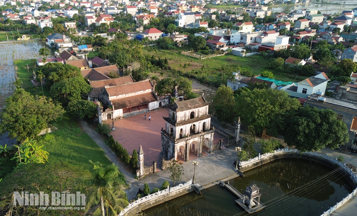 Toàn cảnh chùa Nghĩa Xá (Viên Quang tự), xã Xuân Trường, tỉnh Ninh Bình.