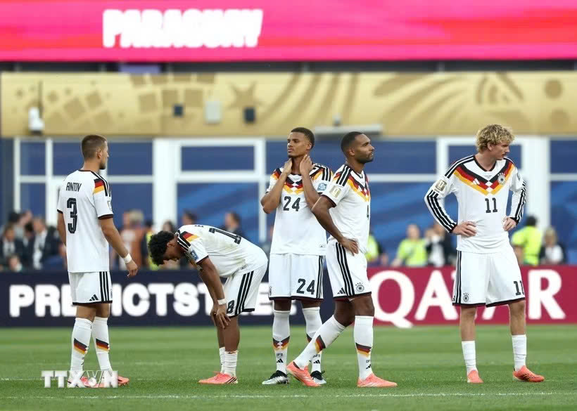 Đức bị loại khỏi World Cup 2026 sau loạt sút luân lưu. (Ảnh: AFP/TTXVN)