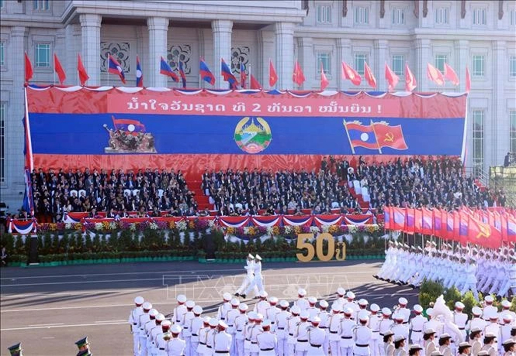 A ceremony marking the 50th anniversary of the National Day of Laos held at That Luang Square in Vientiane on December 2, 2025. (Photo: VNA)