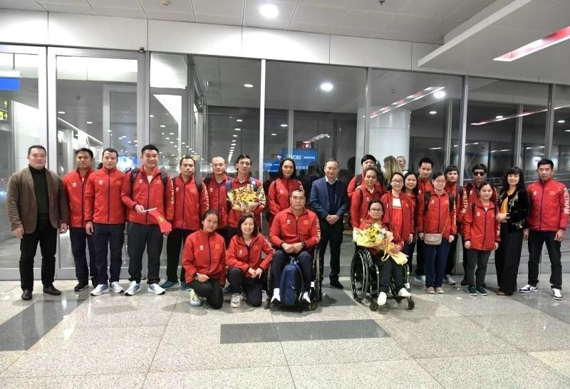 Vietnamese para sports athletes are welcomed back home on late January 27. (Photo: Sports Authority of Viet Nam).
