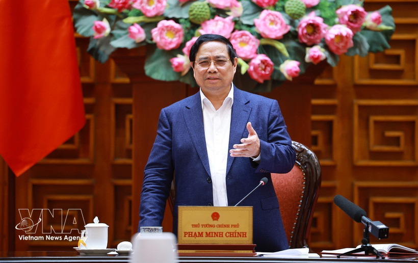 Prime Minister Pham Minh Chinh speaks at a meeting with ministries, agencies and the energy security task force in Hanoi on March 10, 2026. (Photo: VNA)