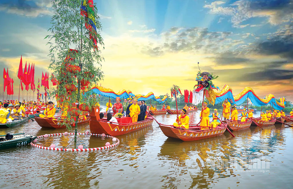 Water processing ceremony at Hoa Lu Festival.
