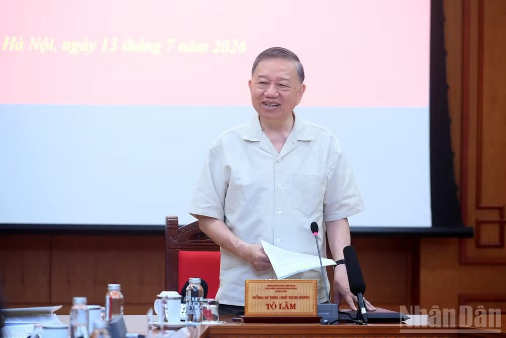 Tổng Bí thư, Chủ tịch nước Tô Lâm phát biểu tại Phiên họp. (Ảnh: ĐĂNG KHOA)