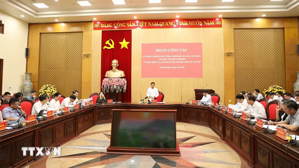 Quang cảnh buổi làm việc. (Ảnh: Đức Phương/TTXVN)