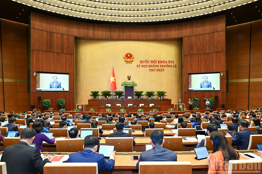 A view of the opening ceremony of the 16th NA's first extraordinary session (Photo: VNA)