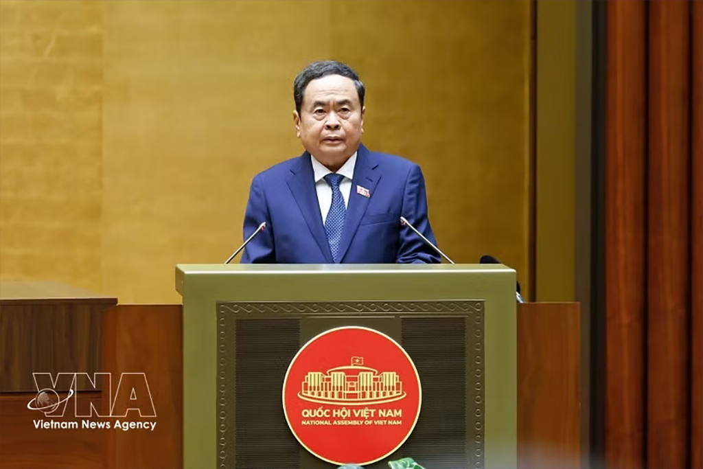 NA President Tran Thanh Man speaks at the opening session of the 16th NA's first extraordinary session. (Photo: VNA)