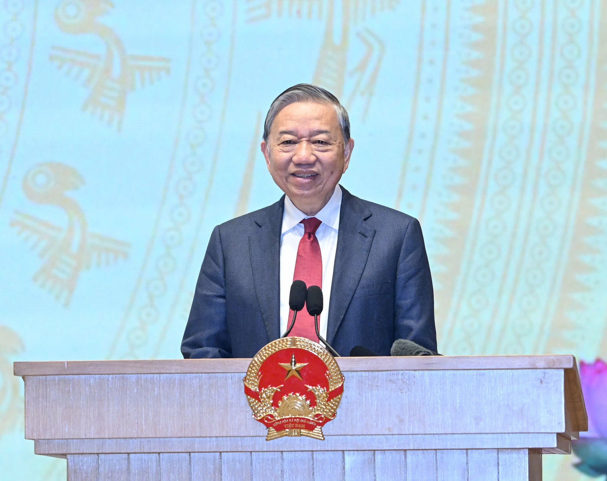 Tổng Bí thư Tô Lâm phát biểu chỉ đạo tại hội nghị. Ảnh: NDO