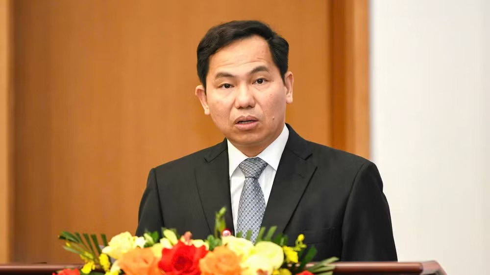 Tổng Thư ký Quốc hội, Chủ nhiệm Văn phòng Quốc hội Lê Quang Mạnh chủ trì Họp báo. (Ảnh: DUY LINH)