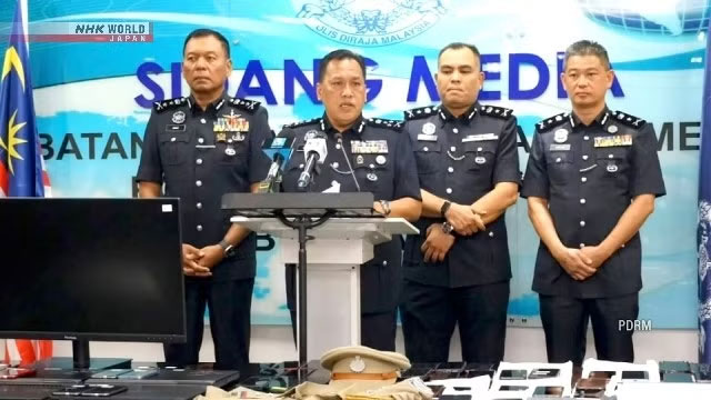 Cảnh sát Malaysia tại cuộc họp báo hôm 5/5. Ảnh: ANTD.VN