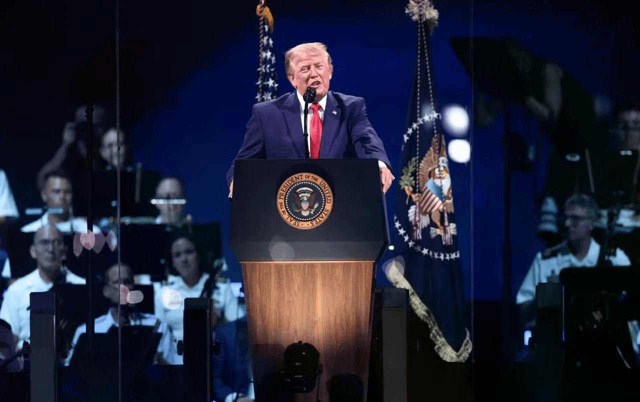 Tổng thống Mỹ Donald Trump nhấn mạnh tầm nhìn tương lai đất nước. Ảnh: TTXVN